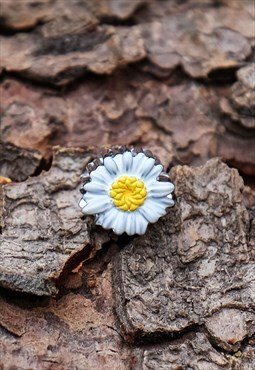 Daisy White Flower Bracelet Charm Bead