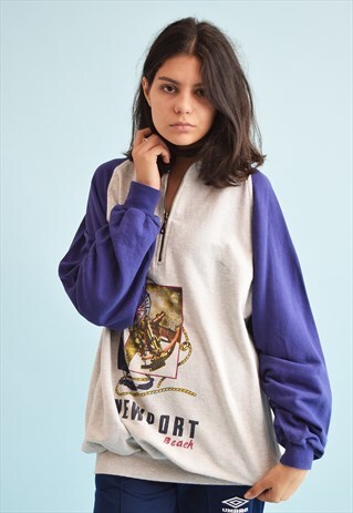 90'S RETRO ATHLEISURE SPORTS OVERSIZED SWEATSHIRT JUMPER