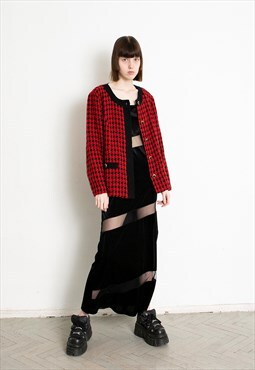 Vintage 90s Houndstooth Blazer Jacket