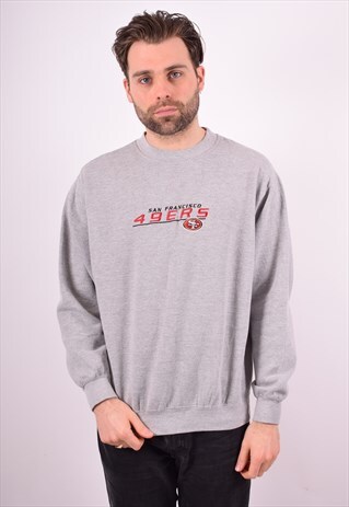 NFL MENS VINTAGE SWEATSHIRT JUMPER LARGE GREY 90'S