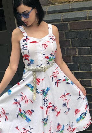 CHEEKY TIKI- TROPICAL PRINT SUNDRESS