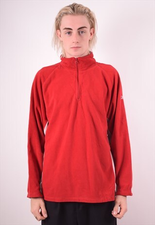 REEBOK MENS VINTAGE FLEECE JUMPER LARGE RED 90S