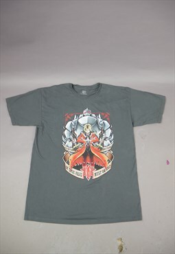 Vintage Fullmetal Alchemist Graphic T-Shirt in Grey
