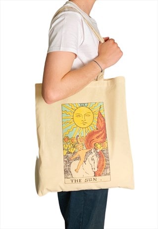 Zodiac Tote Bag 'The Sun' Star Sign Vintage Art