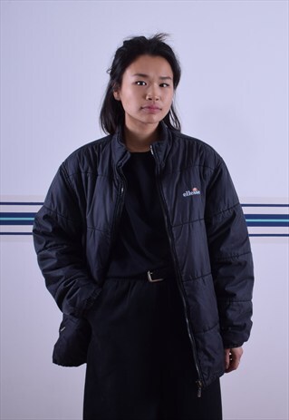 BLACK ELLESSE PUFFA COAT