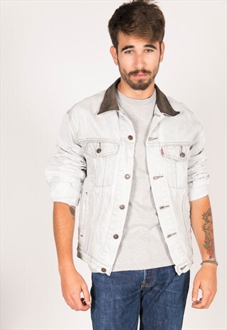 VINTAGE 80S LEVIS CONTRAST COLLAR DENIM JACKET/R044