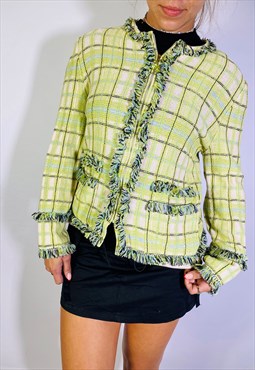 Vintage Size S Y2K Blazer Jacket In Green