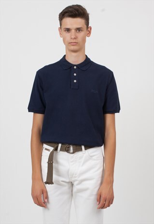 VINTAGE NAVY FILA SHORT SLEEVE POLO SHIRT TOP