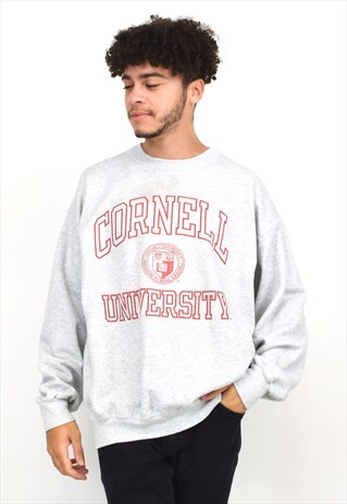 VINTAGE 90S CHAMPION GREY "CORNELL" SWEATER