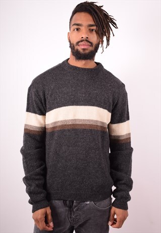 ARMANI MENS VINTAGE JUMPER SWEATER MEDIUM BLACK 90S