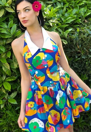 PINEAPPLE PARTY- COLOURFUL 80S SUNDRESS