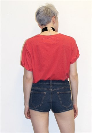 VINTAGE 90'S DENIM SHORTS SUMMER BOHO FESTIVAL LOOK