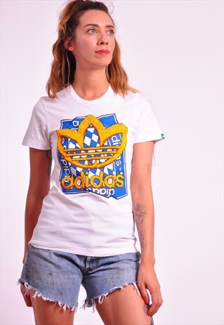 VINTAGE ADIDAS PRETZEL PRINT T-SHIRT