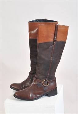 Vintage 00s real leather boots in brown