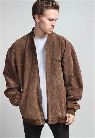 VINTAGE OVERSIZED SUEDE BOMBER JACKET