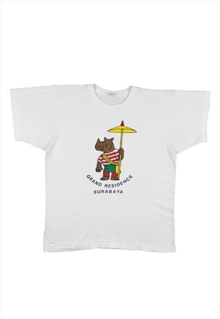 CUTE RHINOCEROS 1991 VISIT INDONESIA SINGLE STITCH T-SHIRT