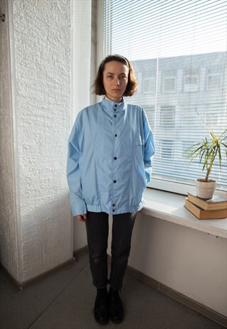 VINTAGE 80'S BLUE THIN JACKET