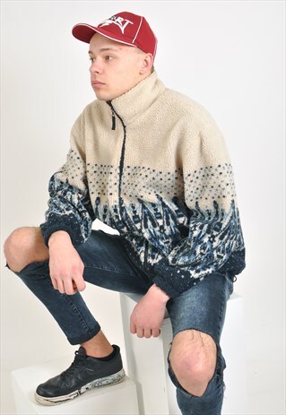 VINTAGE FLEECE JACKET IN AZTEC PRINT