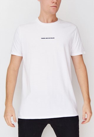 WHITE THERE ARE NO RULES (NAVY) T-SHIRT