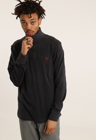 VINTAGE TIMBERLAND EMBROIDERED LOGO 1/4 ZIP SWEATSHIRT