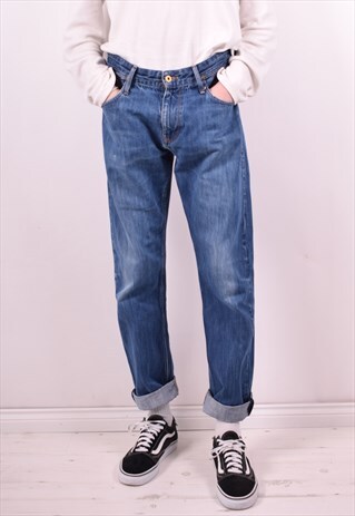 TOMMY HILFIGER MENS VINTAGE JEANS W34 L34 BLUE 90S