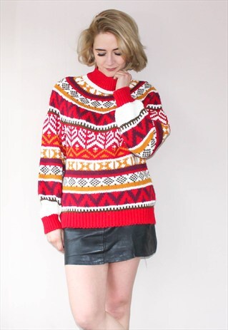 VINTAGE KNITTED FAIRISLE CHRISTMAS JUMPER
