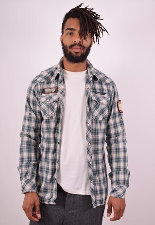 SCOTCH & SODA MENS VINTAGE SHIRT LARGE MULTI CHECK 90S