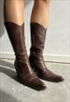 VINTAGE 00S BROWN COWBOY BOOTS