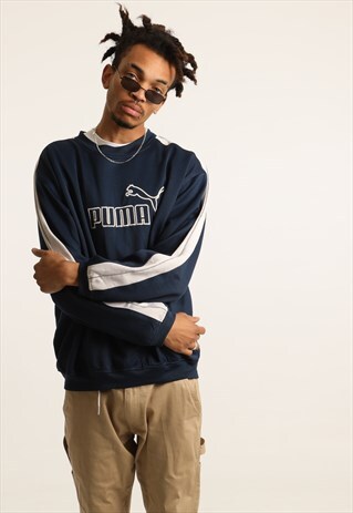 VINTAGE PUMA EMBROIDERED LOGO SWEATSHIRT