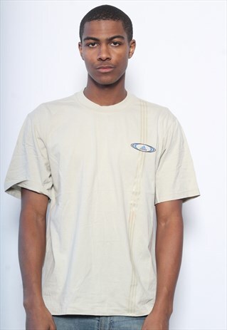 VINTAGE ADIDAS LOGO T-SHIRT BEIGE