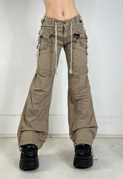 Vintage Y2k Trousers Cargo Lightweight Pants Low Rise 90s