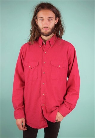 VINTAGE 90'S BUTTON-DOWN COLLAR COTTON SHIRT