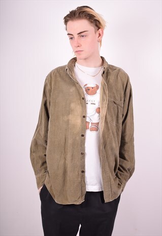 MENS VINTAGE SHIRT LARGE GREEN 90'S