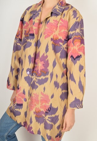 VINTAGE THAI SILK JACKET FLORAL PRINT (2963)