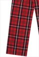 TARTAN CHECK JOGGERS GINGHAM PANTS SKATER TROUSERS IN RED