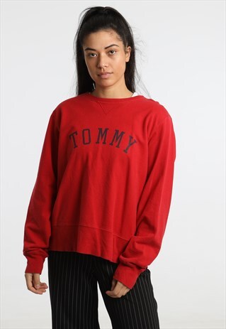 90S TOMMY HILFIGER PRINTED SPELLOUT SWEATSHIRT