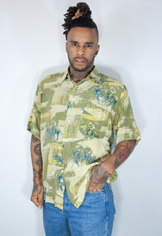 VINTAGE HAWAIIAN CRAZY PATTERNED SHIRT