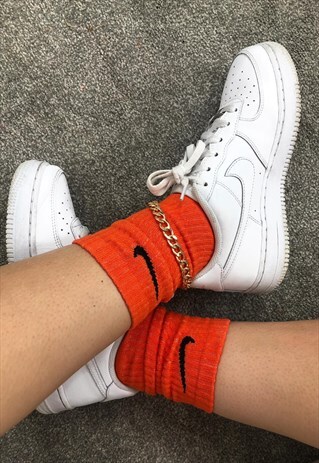 CUSTOMISED DYED NIKE SOCKS IN ORANGE