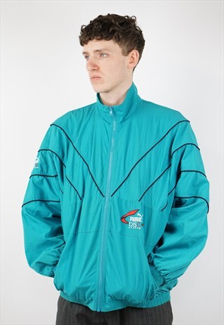 VINTAGE PUMA SPORTS 90'S TURQUOISE JACKET