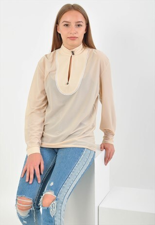 VINTAGE 80'S BLOUSE IN BEIGE
