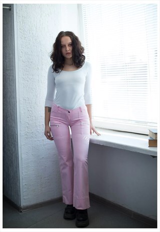 VINTAGE 90'S PINK LOW WAISTED TROUSERS