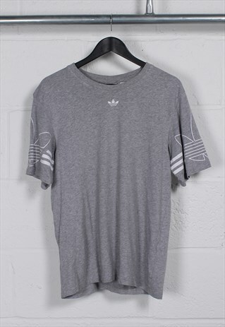 Vintage Adidas Originals T-Shirt in Grey Sports Tee Small