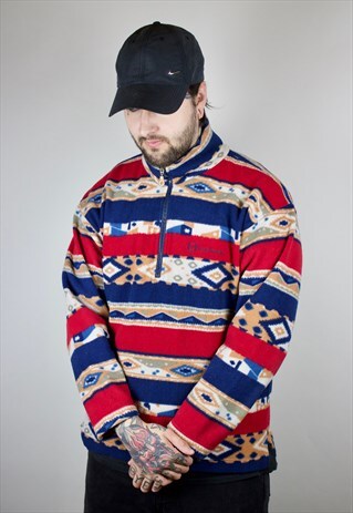 VINTAGE SERGIO TACCHINI PATTERNED FLEECE WITH LOGO