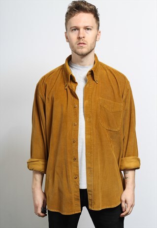 VINTAGE CORDUROY CORD SHIRT YELLOW