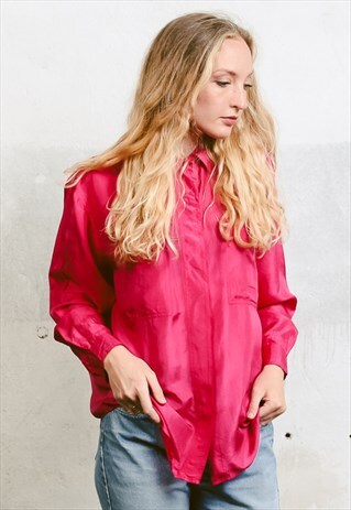 VINTAGE 90S OVERSIZED SILK SHIRT