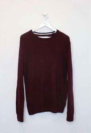 Vintage Chaps knitted sweatshirt in burgundy. Best fits M