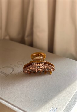 Prettybee design diamante sparkle claw clip in rose gold 