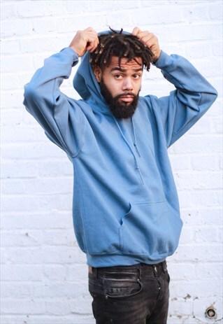 INDIGO BLUE RETRO FIT HOODIE