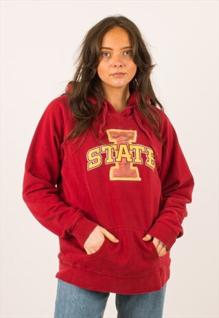 VINTAGE RED IDAHO CHAMPION COLLEGE HOODIE PULLOVER