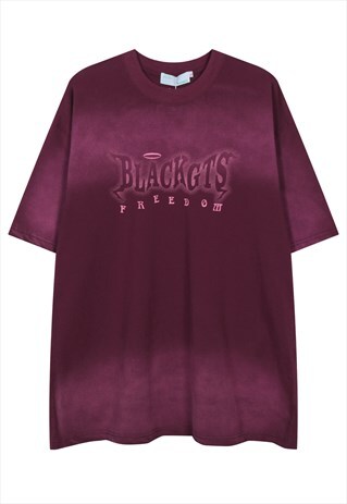Tie-dye t-shirt gradient tee grunge acid wash top in purple